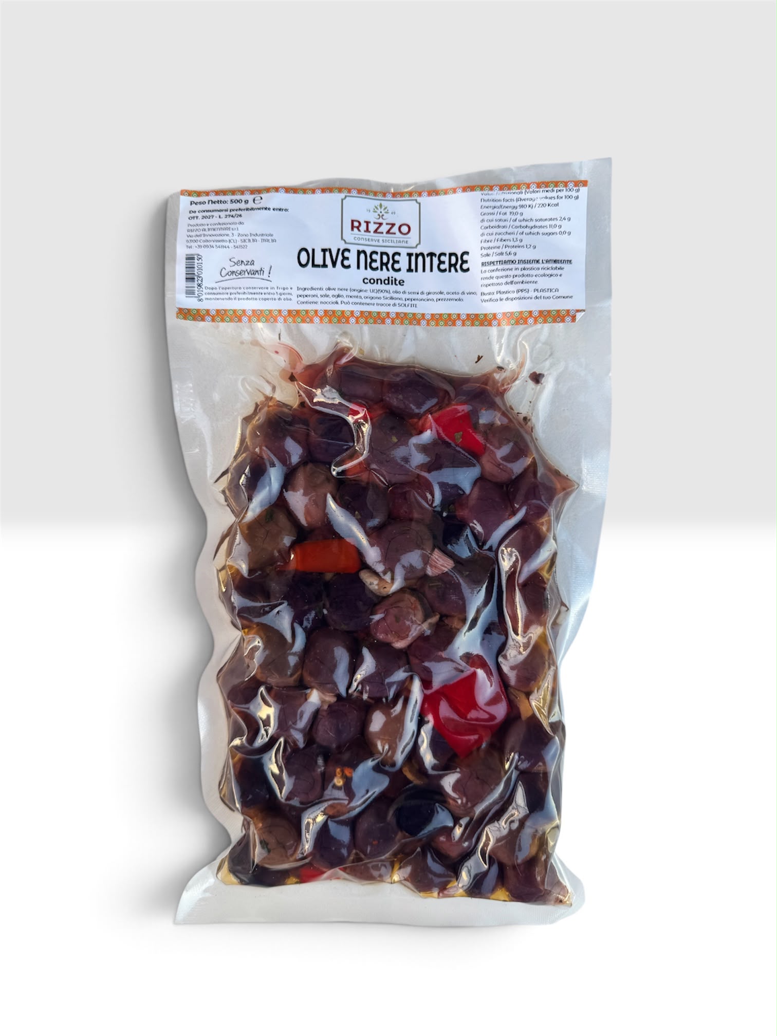 Olive Nere Giarraffa - Condite alla Siciliana